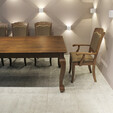 2.1M Rubber Wooden Rectangle Dining Set 9996‐T‐8+9996‐A+9996‐S